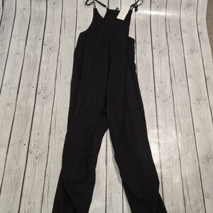NWT Black Racerback Spaghetti Strap Long Jumpsuit Womens L